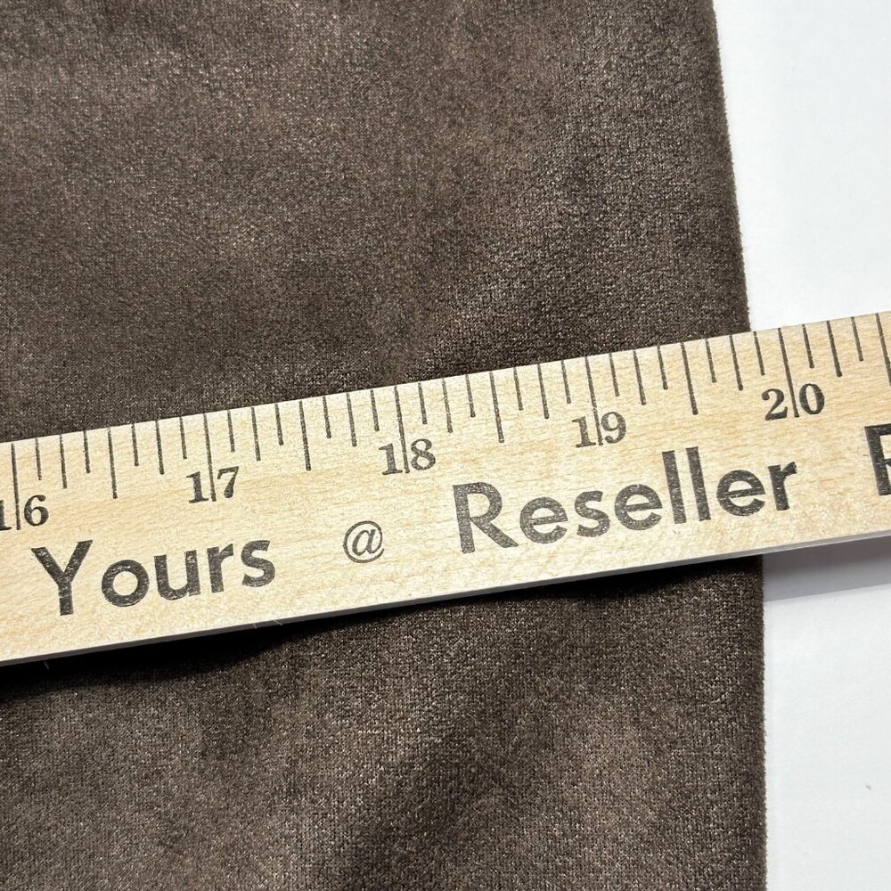 APT 9 Brown Faux Suede Mini Skirt Front Zipper Slash Pockets SZ S Preppy Academi - Picture 11 of 14